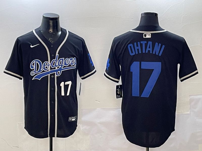 Men Los Angeles Dodgers #17 Ohtani Black Fashion Game 2025 Nike MLB Jersey style 5